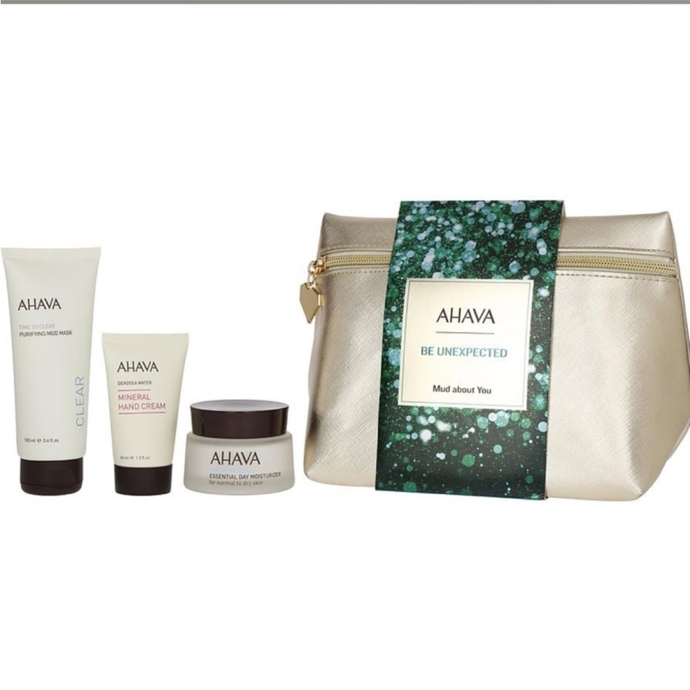 AHAVA Gold Pouch with Skincare Products